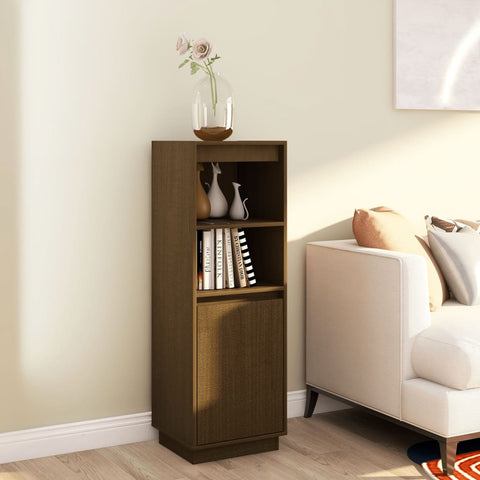 ZNTS Highboard Honey Brown 37x34x110 cm Solid Wood Pine 813518