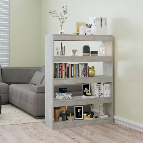 ZNTS Book Cabinet/Room Divider Concrete Grey 100x30x135 cm 811758