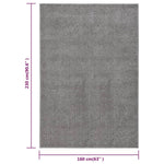 ZNTS Rug Short Pile 160x230 cm Grey 340317