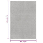 ZNTS Rug Short Pile 160x230 cm Light Grey 340325