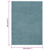 ZNTS Rug Short Pile 140x200 cm Blue 340348