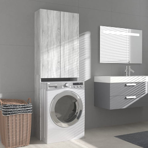 ZNTS Washing Machine Cabinet Grey sonoma 64x25.5x190 cm 813192
