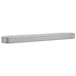 ZNTS Garden Raised Bed Powder-coated Steel 544x100x36 cm Silver 319017