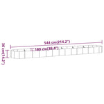ZNTS Garden Raised Bed Powder-coated Steel 544x100x36 cm Silver 319017