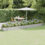 ZNTS Garden Raised Bed Powder-coated Steel 544x100x36 cm Silver 319017