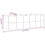 ZNTS Garden Raised Bed Powder-coated Steel 249x100x68 cm Silver 319067