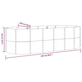 ZNTS Garden Raised Bed Powder-coated Steel 249x100x68 cm Silver 319067