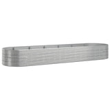 ZNTS Garden Raised Bed Powder-coated Steel 510x140x68 cm Silver 319117