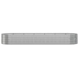 ZNTS Garden Raised Bed Powder-coated Steel 510x140x68 cm Silver 319117