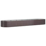 ZNTS Garden Raised Bed Powder-coated Steel 584x140x68 cm Brown 319120
