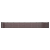 ZNTS Garden Raised Bed Powder-coated Steel 584x140x68 cm Brown 319120