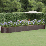 ZNTS Garden Raised Bed Powder-coated Steel 584x140x68 cm Brown 319120