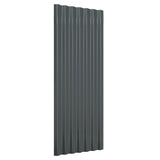 ZNTS Roof Panels 12 pcs Powder-coated Steel Anthracite 100x36 cm 319145