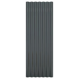 ZNTS Roof Panels 12 pcs Powder-coated Steel Anthracite 100x36 cm 319145