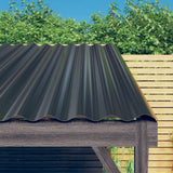 ZNTS Roof Panels 12 pcs Powder-coated Steel Anthracite 100x36 cm 319145