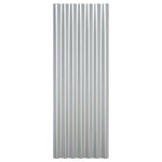 ZNTS Roof Panels 12 pcs Powder-coated Steel Silver 100x36 cm 319146