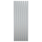 ZNTS Roof Panels 12 pcs Powder-coated Steel Silver 100x36 cm 319146