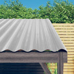 ZNTS Roof Panels 12 pcs Powder-coated Steel Silver 100x36 cm 319146