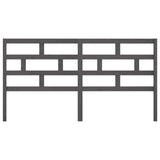 ZNTS Bed Headboard Grey 186x4x100 cm Solid Wood Pine 814211