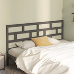 ZNTS Bed Headboard Grey 186x4x100 cm Solid Wood Pine 814211