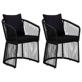 ZNTS 3 Piece Garden Dining Set with Cushions Black 3099185