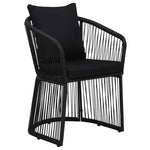 ZNTS 3 Piece Garden Dining Set with Cushions Black 3099185