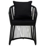 ZNTS 3 Piece Garden Dining Set with Cushions Black 3099185