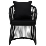 ZNTS 3 Piece Garden Dining Set with Cushions Black 3099185