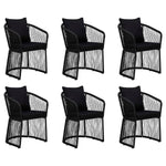 ZNTS 7 Piece Garden Dining Set with Cushions Black 3099189