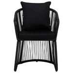 ZNTS 7 Piece Garden Dining Set with Cushions Black 3099189