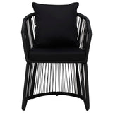 ZNTS 7 Piece Garden Dining Set with Cushions Black 3099189