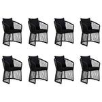 ZNTS 9 Piece Garden Dining Set with Cushions Black 3099190