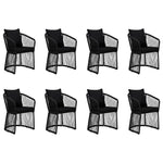 ZNTS 9 Piece Garden Dining Set with Cushions Black 3099190