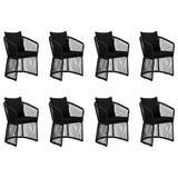 ZNTS 9 Piece Garden Dining Set with Cushions Black 3099190