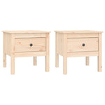 ZNTS Side Tables 2 pcs 50x50x49 cm Solid Wood Pine 813795