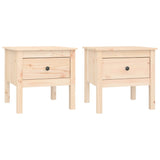 ZNTS Side Tables 2 pcs 50x50x49 cm Solid Wood Pine 813795