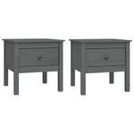 ZNTS Side Tables 2 pcs Grey 50x50x49 cm Solid Wood Pine 813799