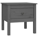 ZNTS Side Tables 2 pcs Grey 50x50x49 cm Solid Wood Pine 813799