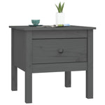 ZNTS Side Tables 2 pcs Grey 50x50x49 cm Solid Wood Pine 813799