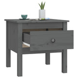 ZNTS Side Tables 2 pcs Grey 50x50x49 cm Solid Wood Pine 813799