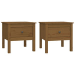 ZNTS Side Tables 2 pcs Honey Brown 50x50x49 cm Solid Wood Pine 813801