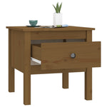 ZNTS Side Tables 2 pcs Honey Brown 50x50x49 cm Solid Wood Pine 813801