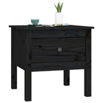 ZNTS Side Tables 2 pcs Black 50x50x49 cm Solid Wood Pine 813803