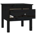 ZNTS Side Tables 2 pcs Black 50x50x49 cm Solid Wood Pine 813803