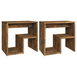 ZNTS Bed Cabinets 2 pcs Smoked Oak 40x30x40 cm Engineered Wood 815178