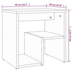 ZNTS Bed Cabinets 2 pcs Smoked Oak 40x30x40 cm Engineered Wood 815178