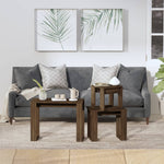 ZNTS Nesting Tables 3 pcs Brown Oak Engineered Wood 815224