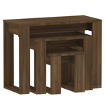 ZNTS Nesting Tables 3 pcs Brown Oak Engineered Wood 815224