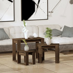ZNTS Nesting Tables 3 pcs Brown Oak Engineered Wood 815224