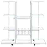 ZNTS Flower Stand with Wheels 94.5x24.5x91.5 cm White Iron 343122